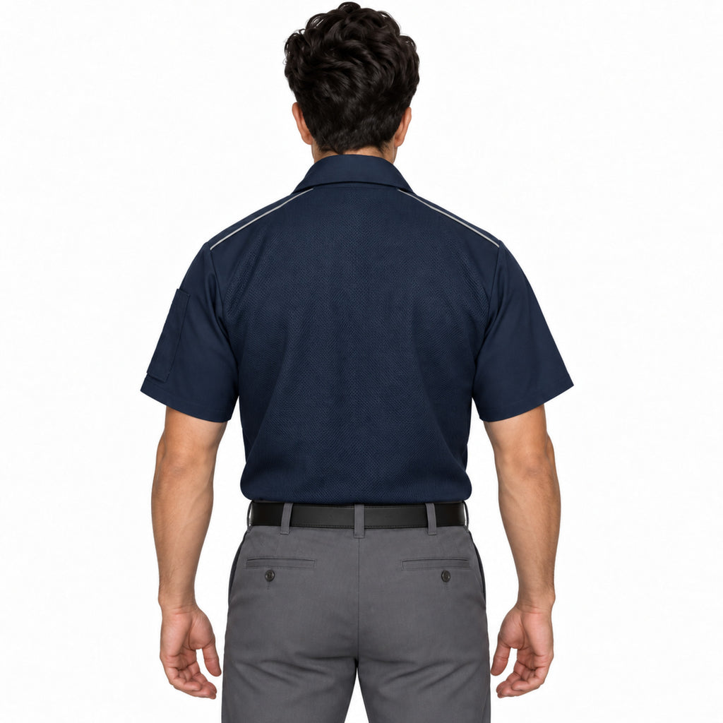 Red Kap SP4A camisa de trabajo para hombre color azul marino, espalda fajada