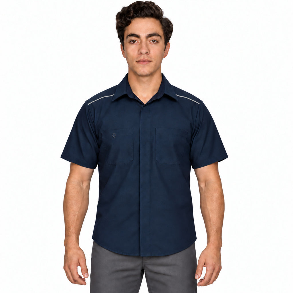 Red Kap SP4A camisa de trabajo para hombre color azul marino, frontal desfajada
