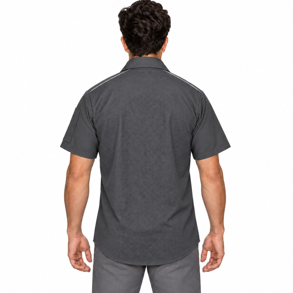 Red Kap SP4A camisa de trabajo para hombre color gris oxford, espalda desfajada