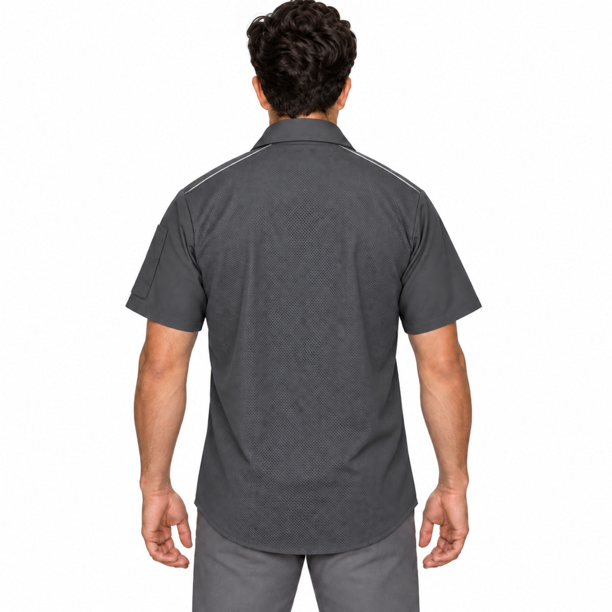 Red Kap SP4A camisa de trabajo para hombre color gris oxford, espalda desfajada | color:gris-oxford