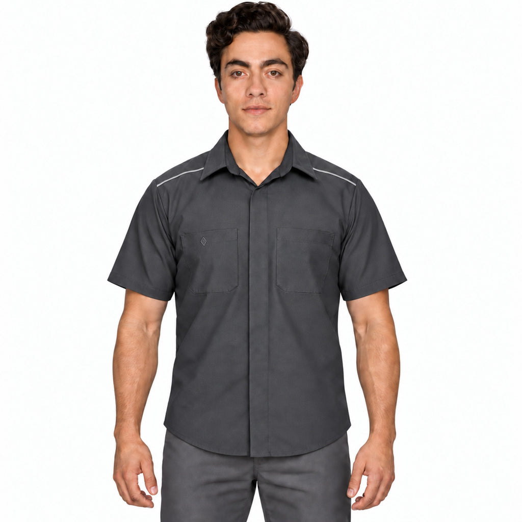 Red Kap SP4A camisa de trabajo para hombre color gris oxford, frontal desfajada
