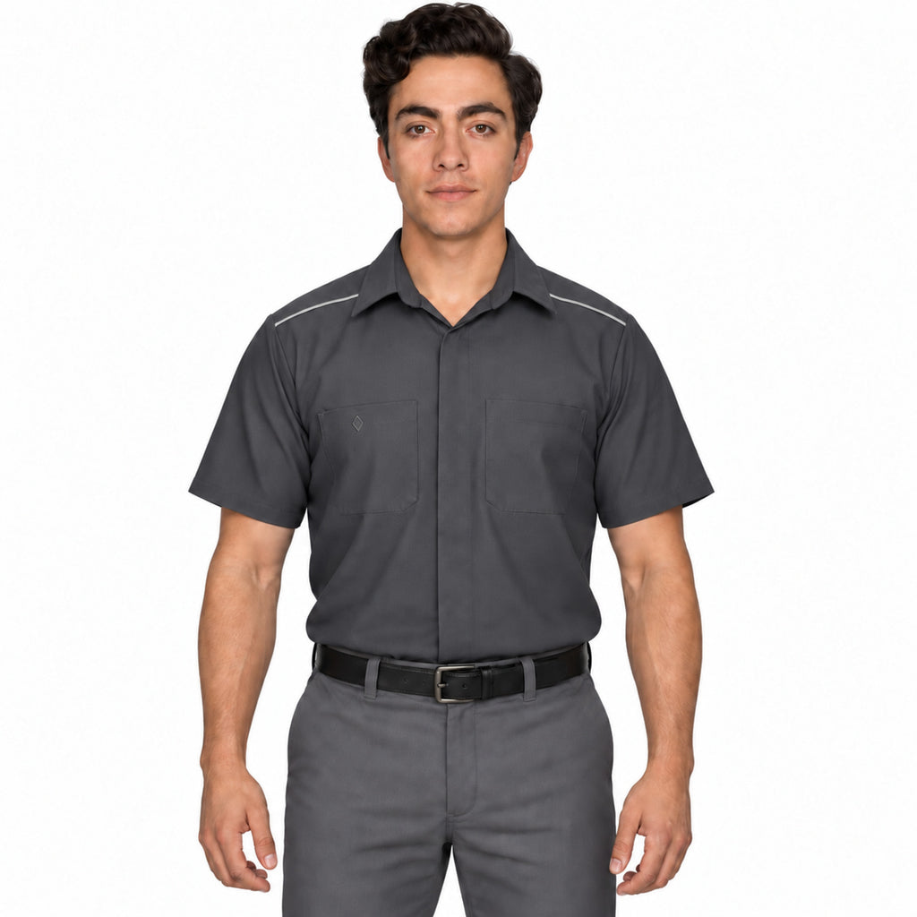 Red Kap SP4A camisa de trabajo para hombre color gris oxford, frontal fajada