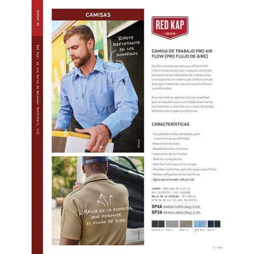 Red Kap Sp4a Camisa Trabajo Corta Ventilación Reflejante - Garufa Jeans