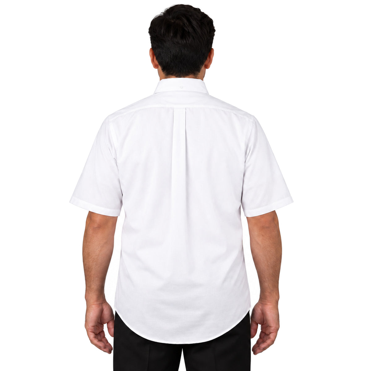 Camisa Red Kap SP80 para hombre en blanca, vista espalda desfajada | color:blanca