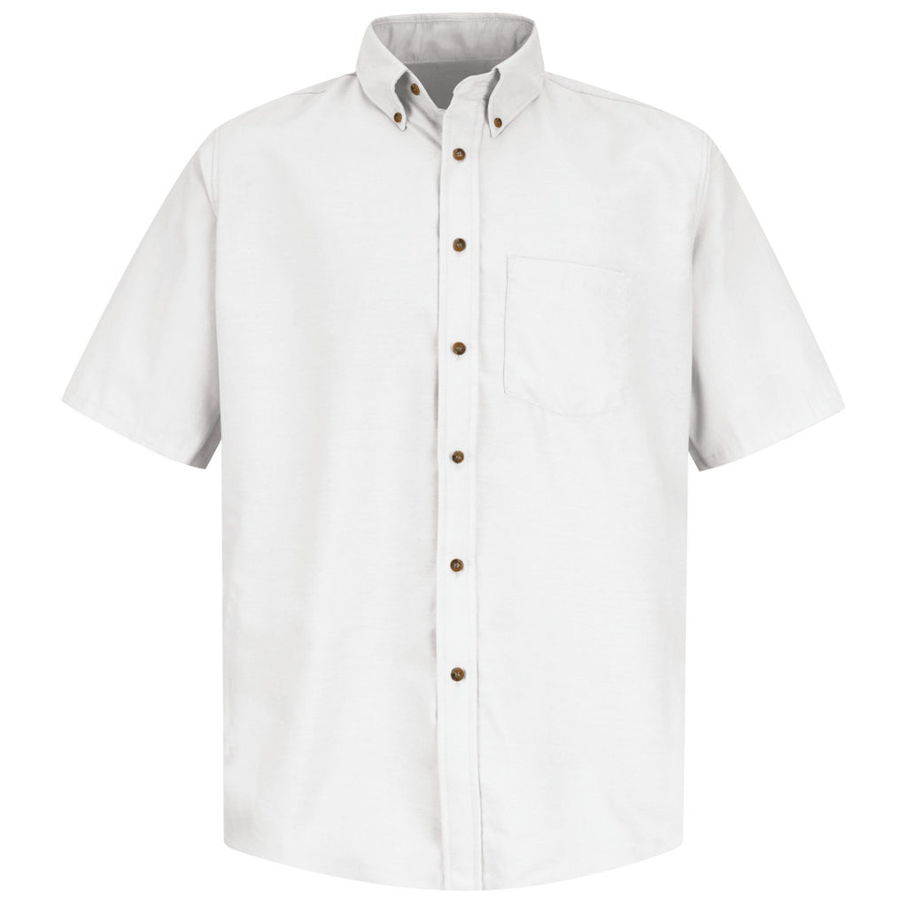 Camisa Red Kap SP80 blanca, prenda sola vista de frente