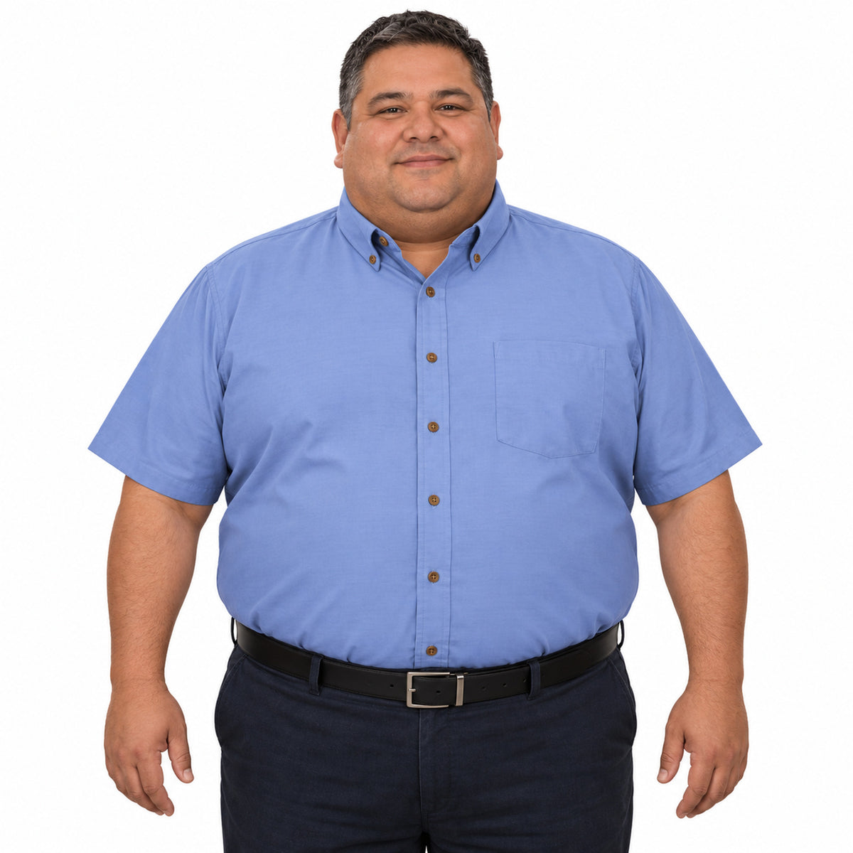 Camisa Red Kap SP80 para hombre talla extra Azul cielo, frontal fajada | color:azul-cielo