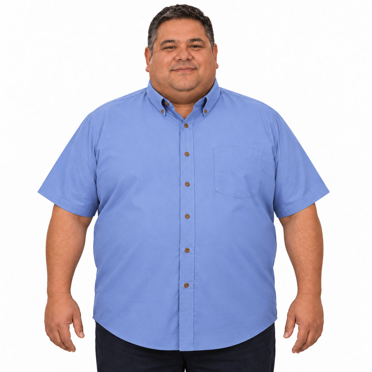 Camisa Red Kap SP80 para hombre talla extra Azul cielo, frontal desfajada | color:azul-cielo