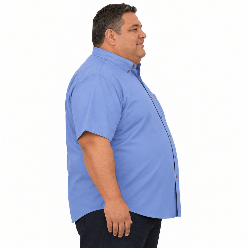Camisa Red Kap SP80 para hombre talla extra Azul cielo, perfil derecho desfajada