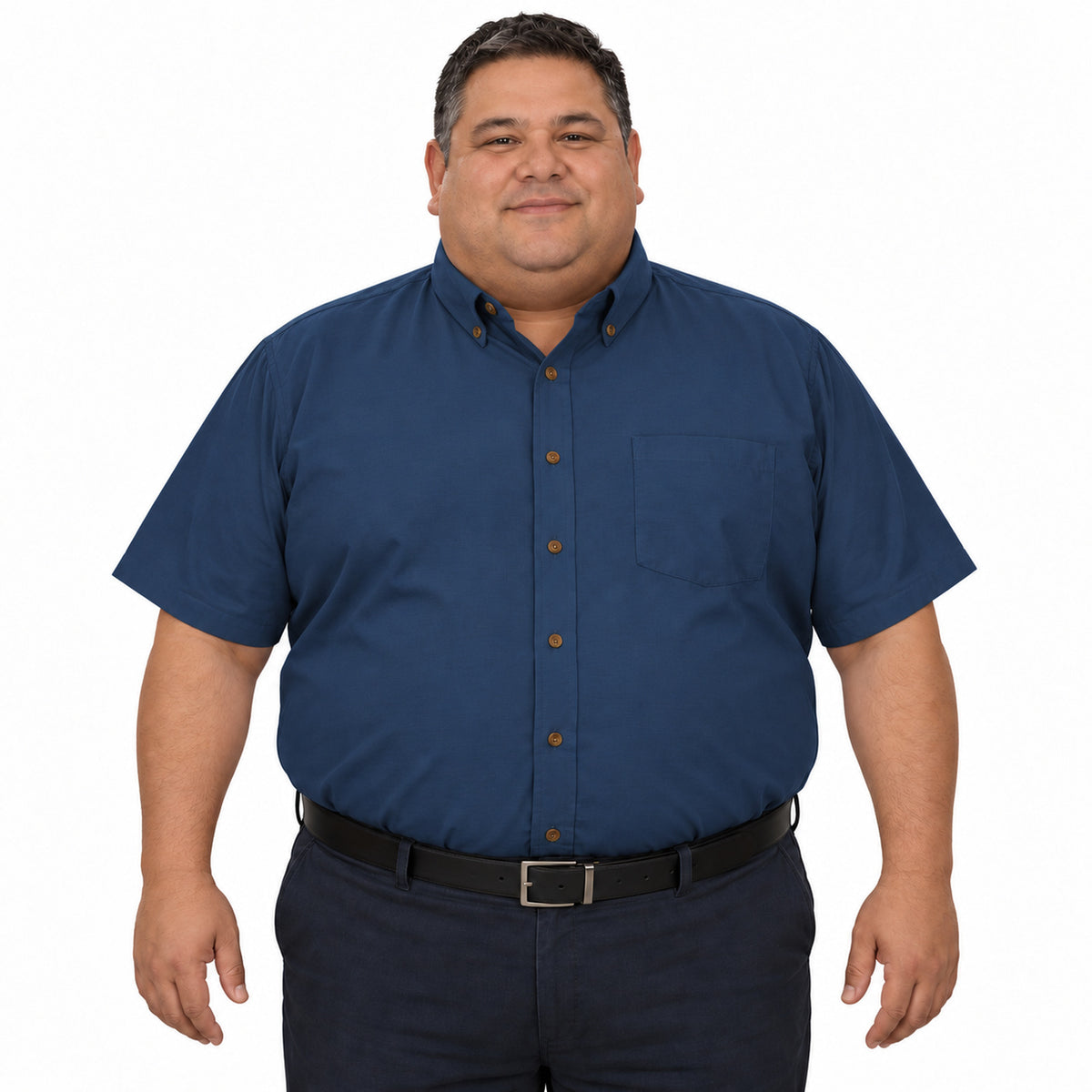 Camisa Red Kap SP80 para hombre talla extra Azul marino, frontal fajada | color:azul-marino