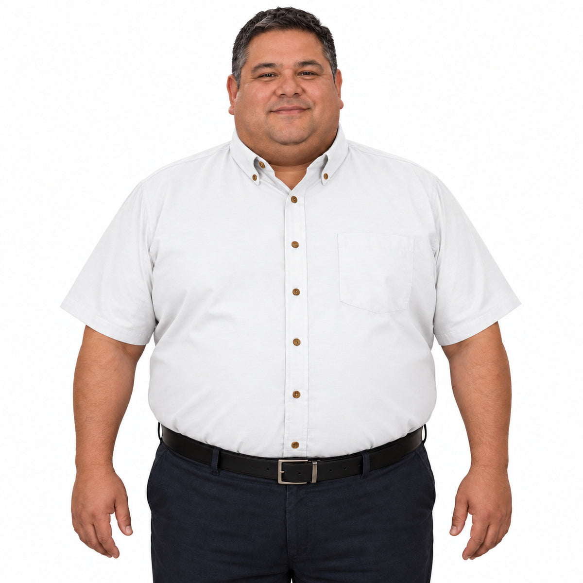 Camisa Red Kap SP80 para hombre talla extra Blanca, frontal fajada | color:blanca