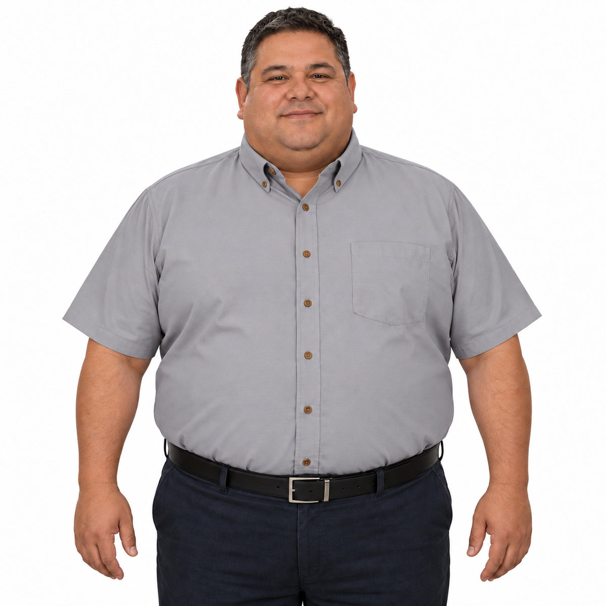 Camisa Red Kap SP80 para hombre talla extra Gris claro, frontal fajada | color:gris-claro