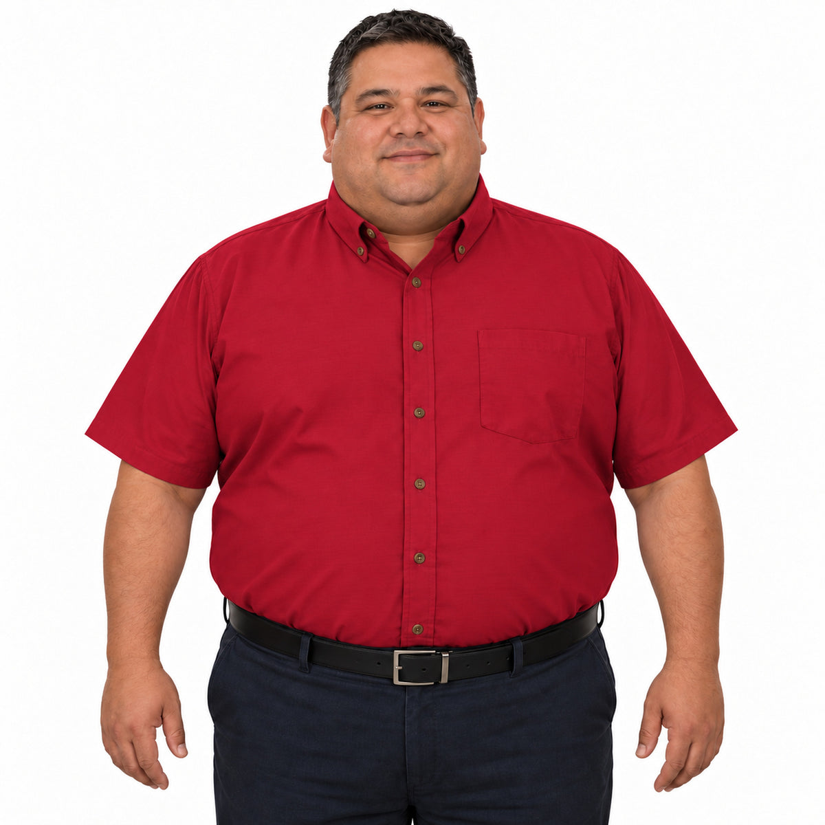 Camisa Red Kap SP80 para hombre talla extra Roja, frontal fajada | color:roja