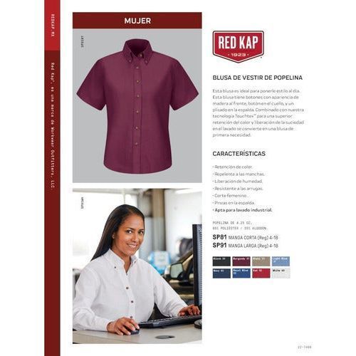 Red Kap Sp81 Blusa Manga Corta Trabajo Casual Vestir Mujer - Garufa Jeans