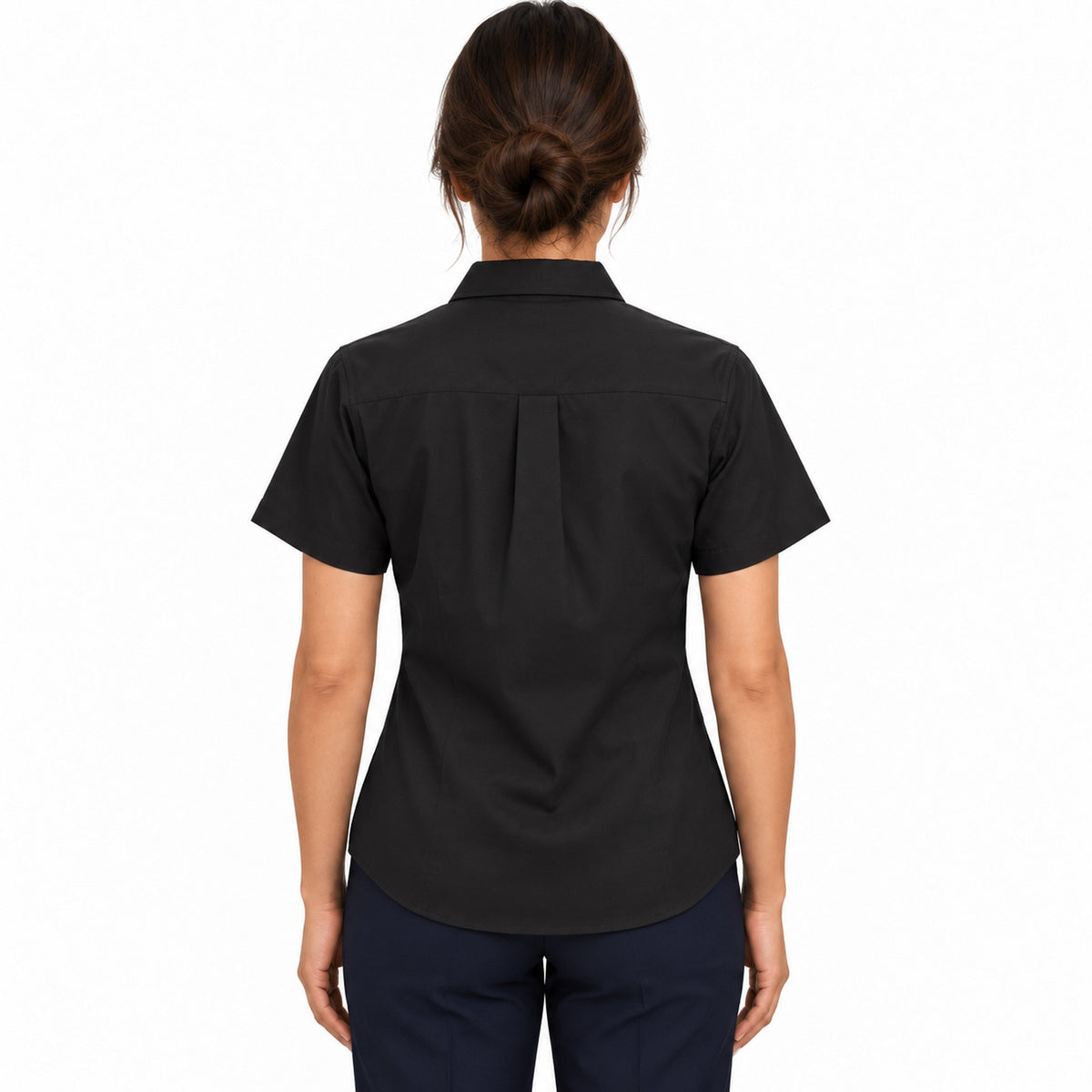 Blusa Red Kap SP81 mujer negra, espalda desfajada | color:negra