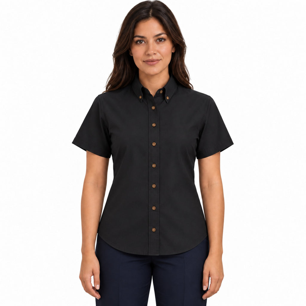 Blusa Red Kap SP81 mujer negra, frontal desfajada