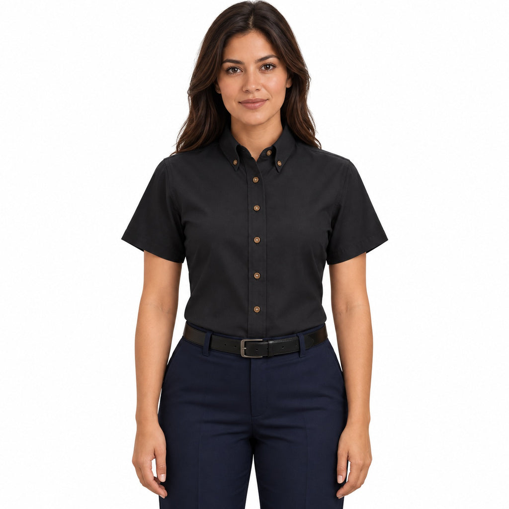 Blusa Red Kap SP81 mujer negra, frontal fajada