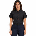Blusa Red Kap SP81 mujer negra, frontal fajada | color:negra