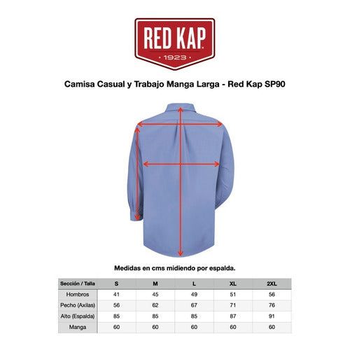 Red Kap Sp90 Camisa Manga Larga Vestir Casual Trabajo - Garufa Jeans