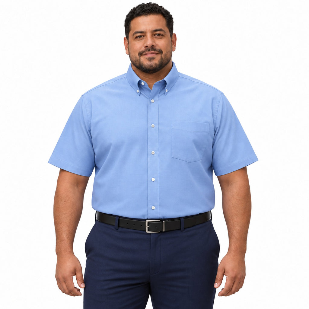 Camisa Red Kap SR60 manga corta para hombre azul cielo, frontal fajada