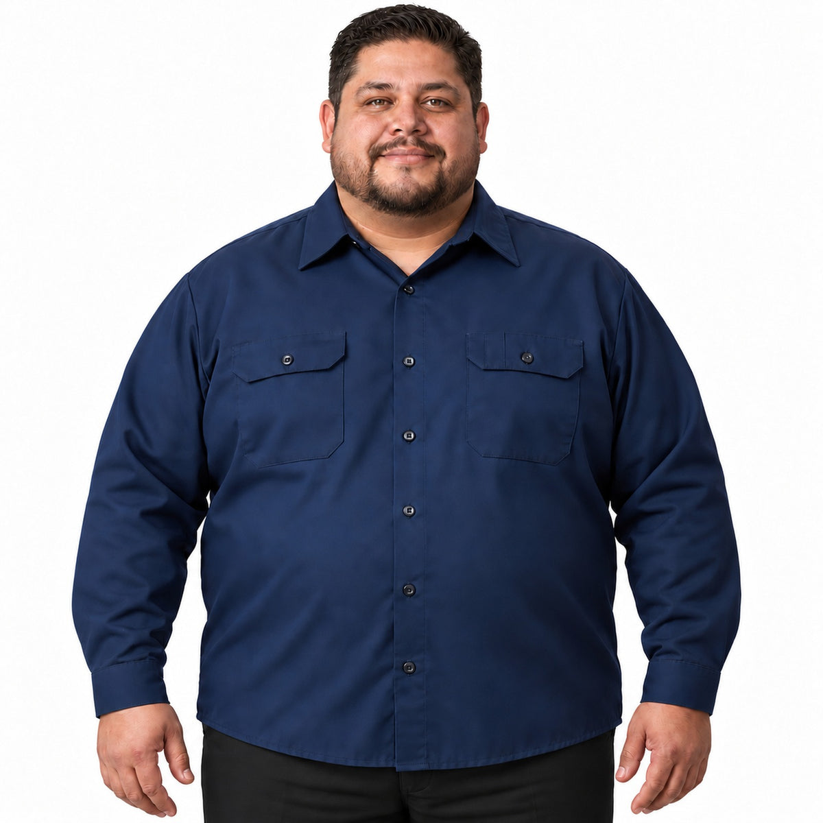Camisa de trabajo Red Kap ST52 para hombre Azul marino, frontal desfajada | color:azul-marino