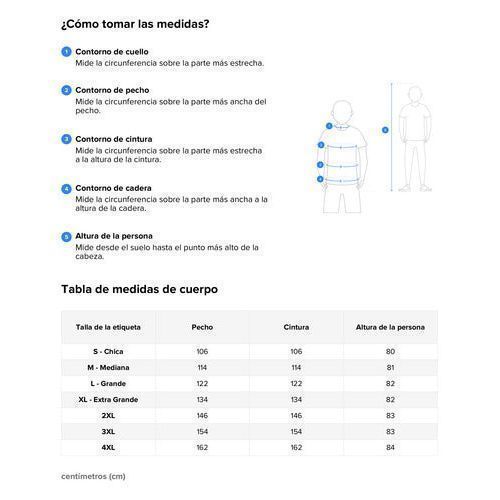 Guía para tomar medidas corporales y elegir talla de camisa Red Kap ST52 para hombre | color:todos