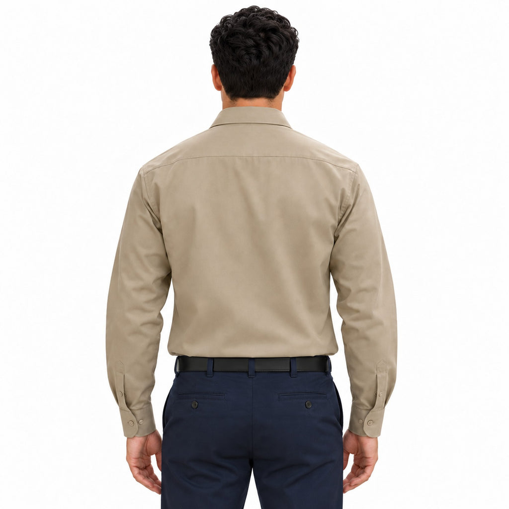 Camisa de trabajo Red Kap ST52 para hombre Khaki, espalda fajada