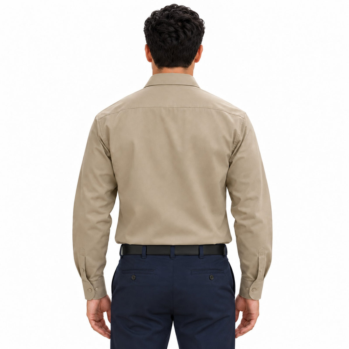 Camisa de trabajo Red Kap ST52 para hombre Khaki, espalda fajada | color:khaki