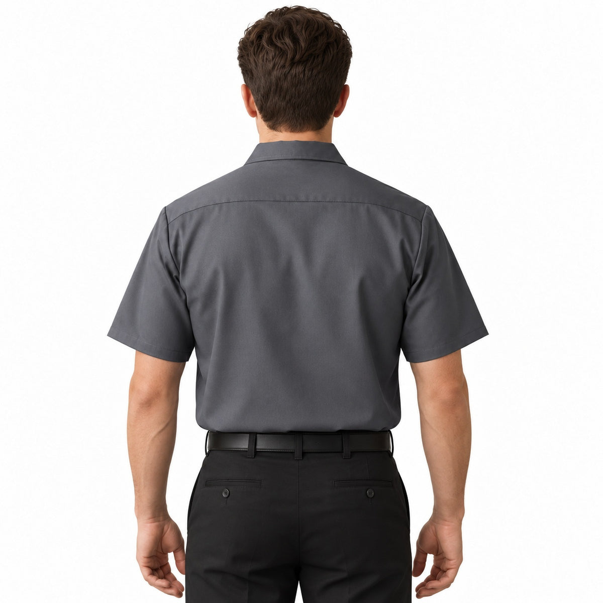 Camisa de trabajo Red Kap ST62 para hombre Gris oxford, espalda fajada | color:gris-oxford