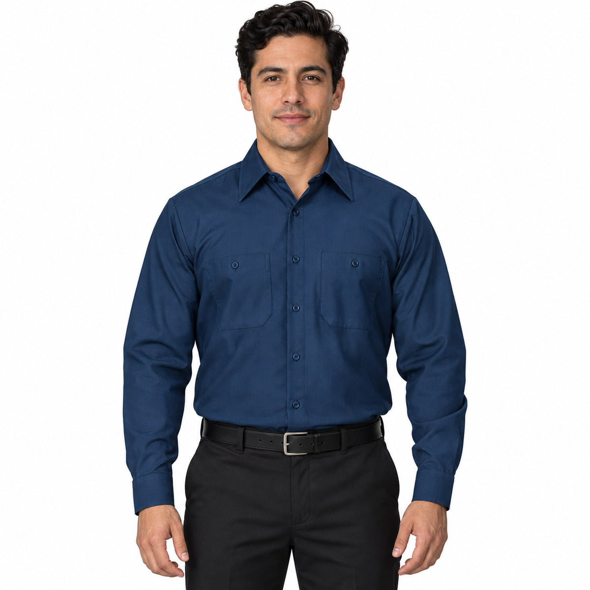 Red Kap SX10 camisa de trabajo MIMIX hombre Azul marino, frontal fajada | color:azul-marino