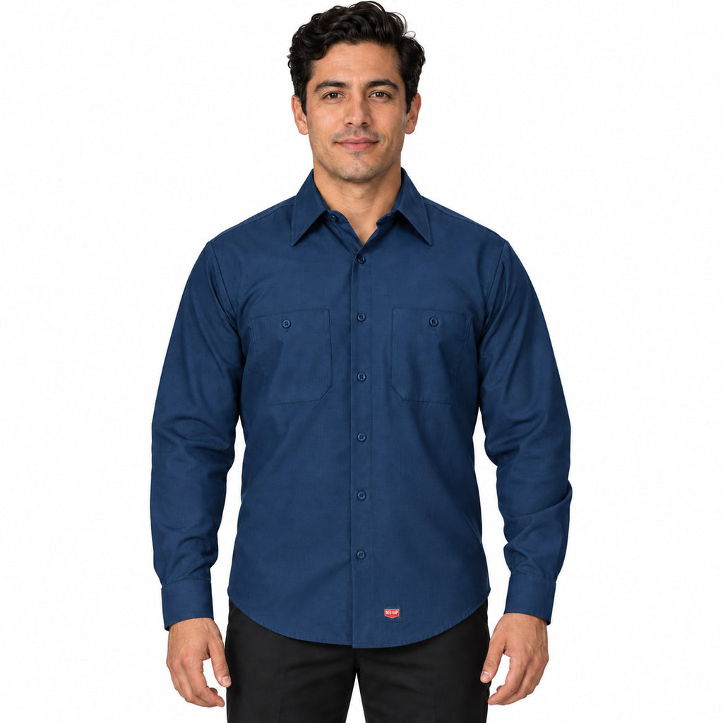Red Kap SX10 camisa de trabajo MIMIX hombre Azul marino, frontal desfajada