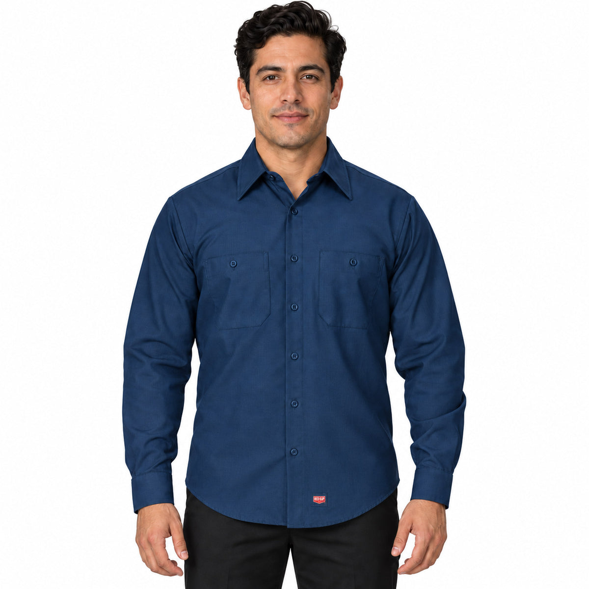 Red Kap SX10 camisa de trabajo MIMIX hombre Azul marino, frontal desfajada | color:azul-marino