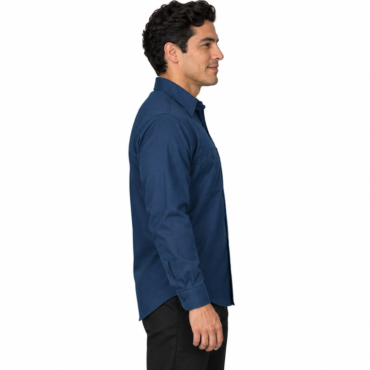 Red Kap SX10 camisa de trabajo MIMIX hombre Azul marino, perfil derecho desfajada | color:azul-marino
