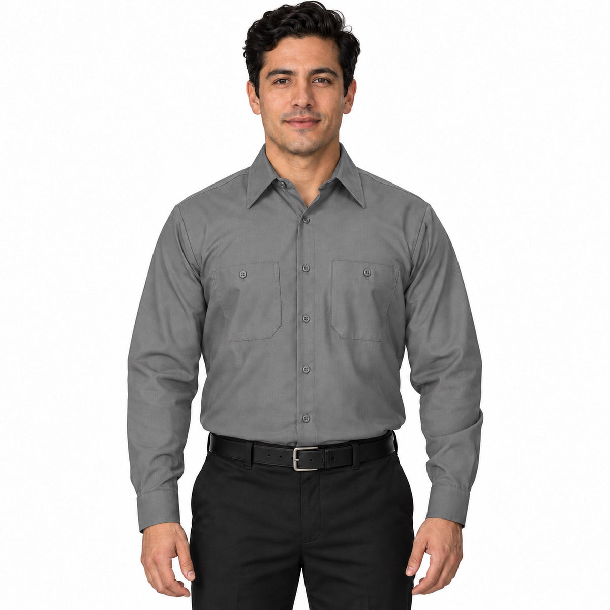 Red Kap SX10 camisa de trabajo MIMIX hombre Gris, frontal fajada | color:gris