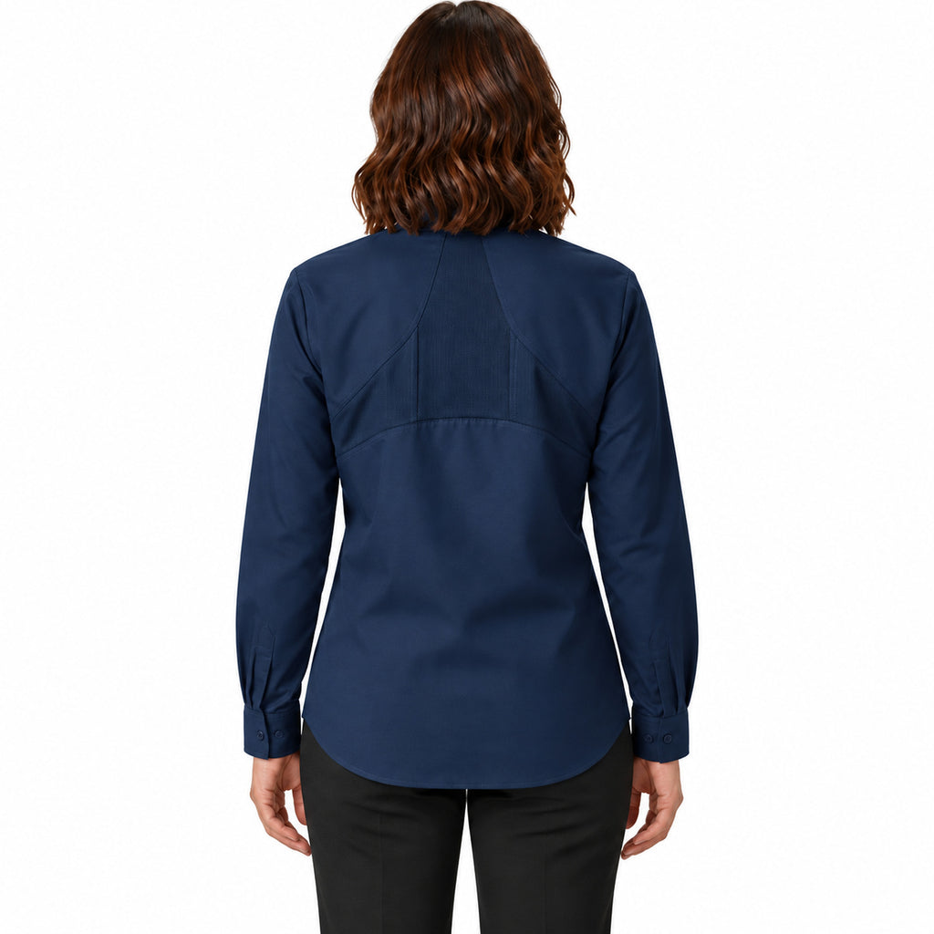 Blusa de trabajo Red Kap SX11 para mujer azul marino, espalda desfajada