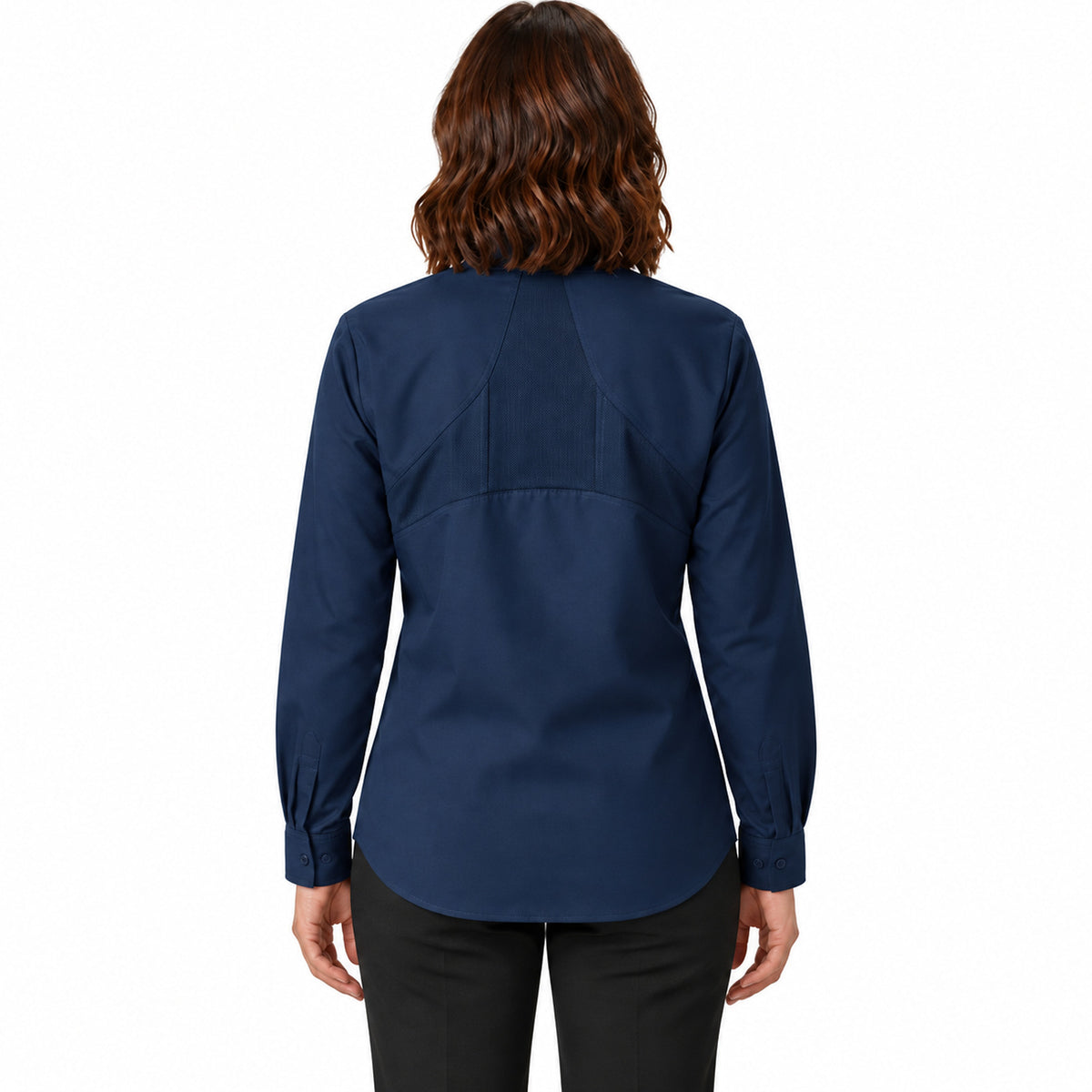Blusa de trabajo Red Kap SX11 para mujer azul marino, espalda desfajada | color:azul-marino