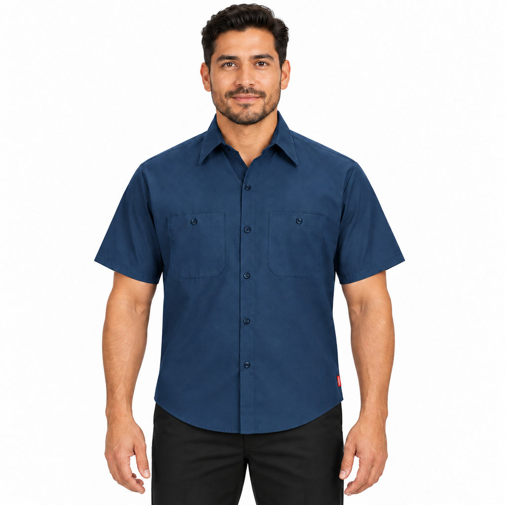 Camisa de trabajo Red Kap SX20 para hombre Azul marino, de frente desfajada