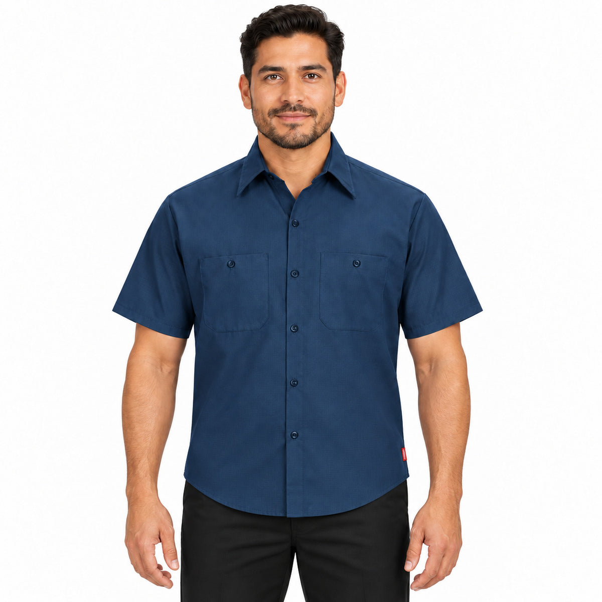 Camisa de trabajo Red Kap SX20 para hombre Azul marino, de frente desfajada | color:azul-marino