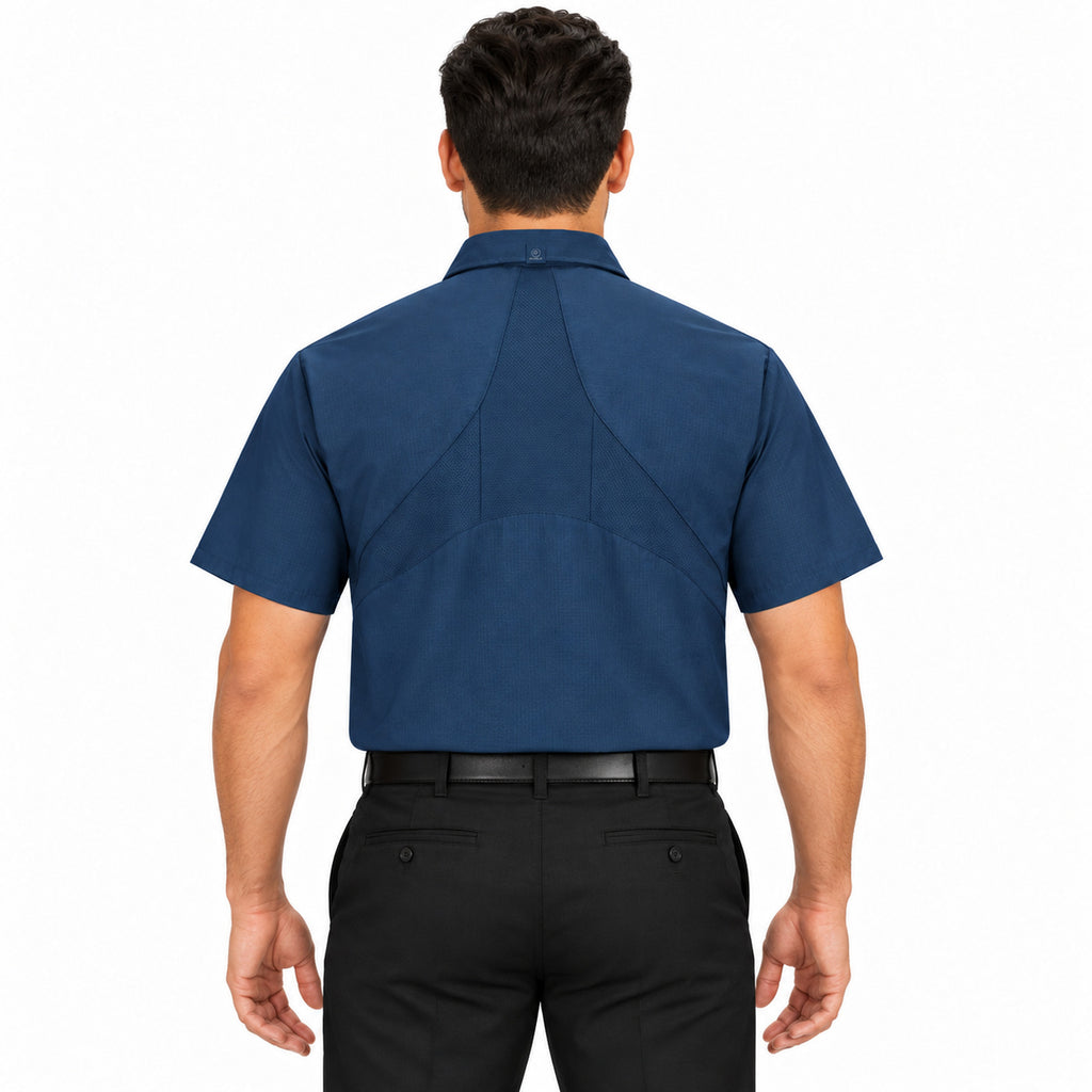 Camisa de trabajo Red Kap SX20 para hombre Azul marino, de espalda fajada
