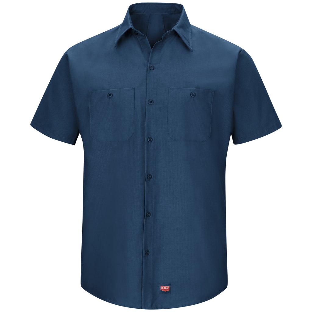 Camisa de trabajo Red Kap SX20 para hombre Azul marino, prenda sola de frente
