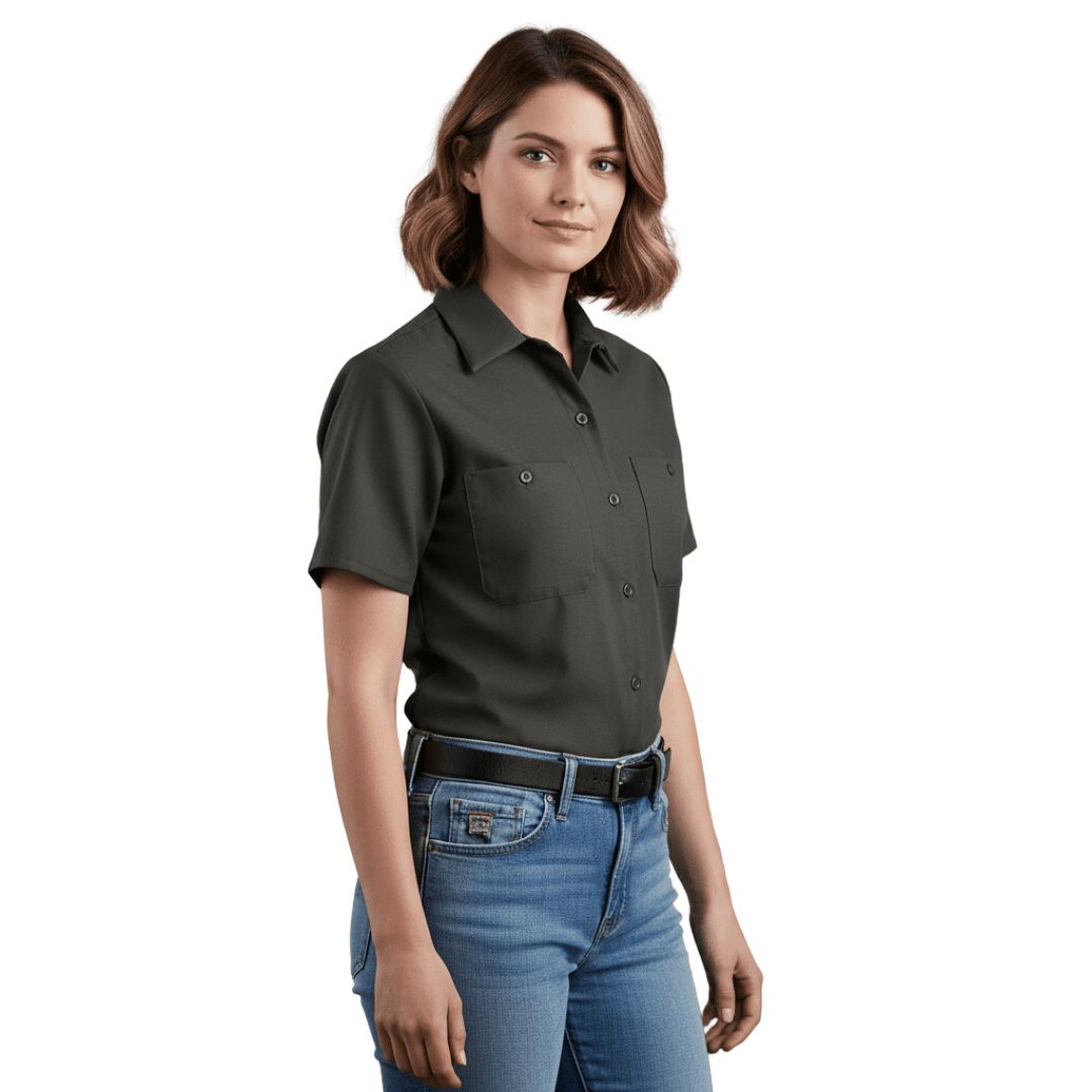 Red Kap Sx21 Blusa Trabajo Manga Corta Ajustable Resistente - Garufa Jeans