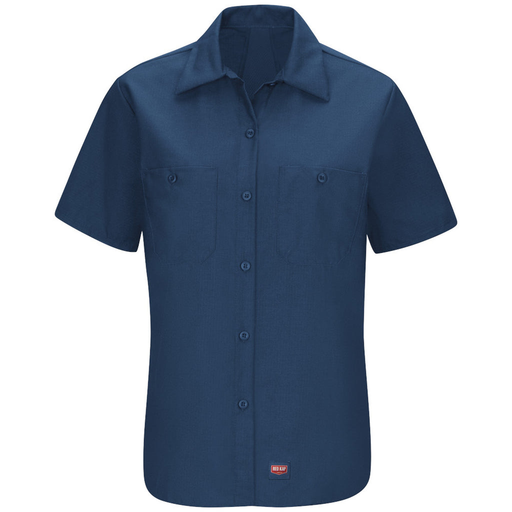 Blusa de trabajo Red Kap SX21 para mujer Azul marino, prenda sola de frente