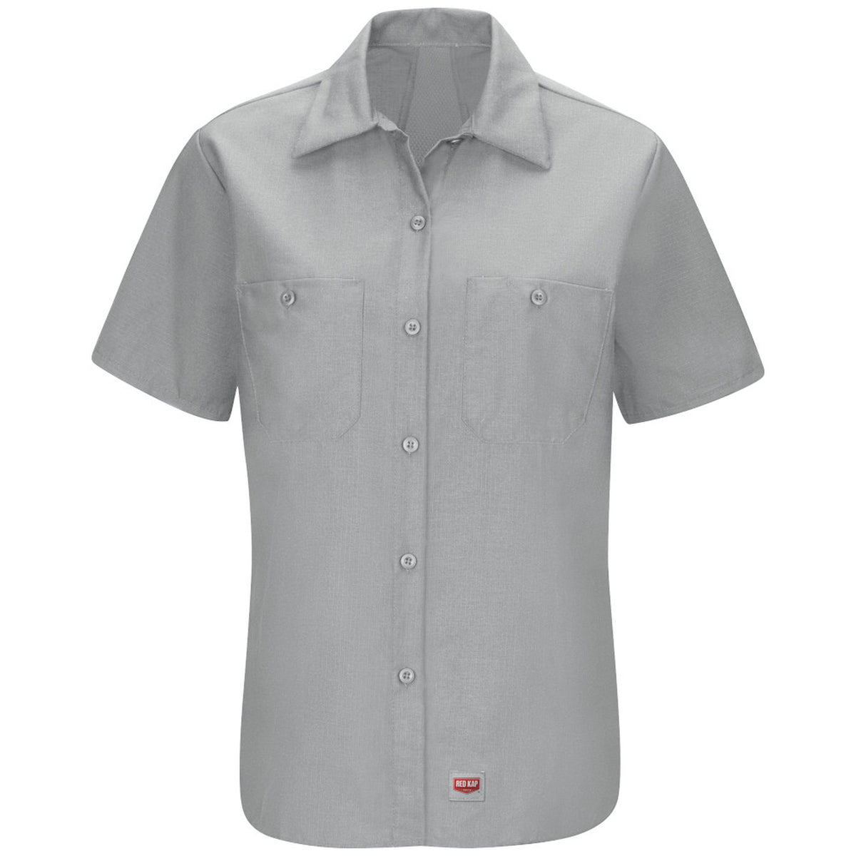 Blusa de trabajo Red Kap SX21 para mujer talla extra gris, prenda sola de frente | color:gris