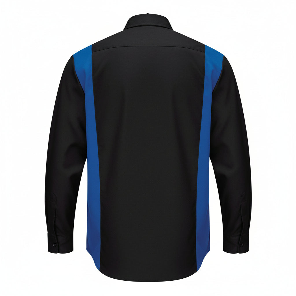 Red Kap Sy32 Camisa Manga Larga Mecánico Repelente Aceite #mlpos_23 | Color: BR - Negra con azul rey #color_br_-_negra_con_azul_rey #sku_sy32brrg2xl #sku_sy32brrgl #sku_sy32brrgm #sku_sy32brrgs #sku_sy32brrgxl
