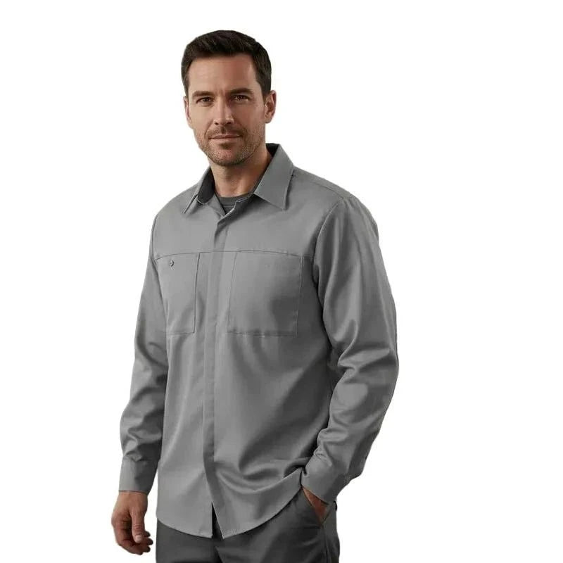 Red Kap Sy32 Camisa Manga Larga Mecánico Repelente Aceite #mlpos_40 | Color: CF - Gris Oxford con rojo #color_cf_-_gris_oxford_con_rojo #sku_sy32cfrg2xl #sku_sy32cfrgl #sku_sy32cfrgm #sku_sy32cfrgs #sku_sy32cfrgxl