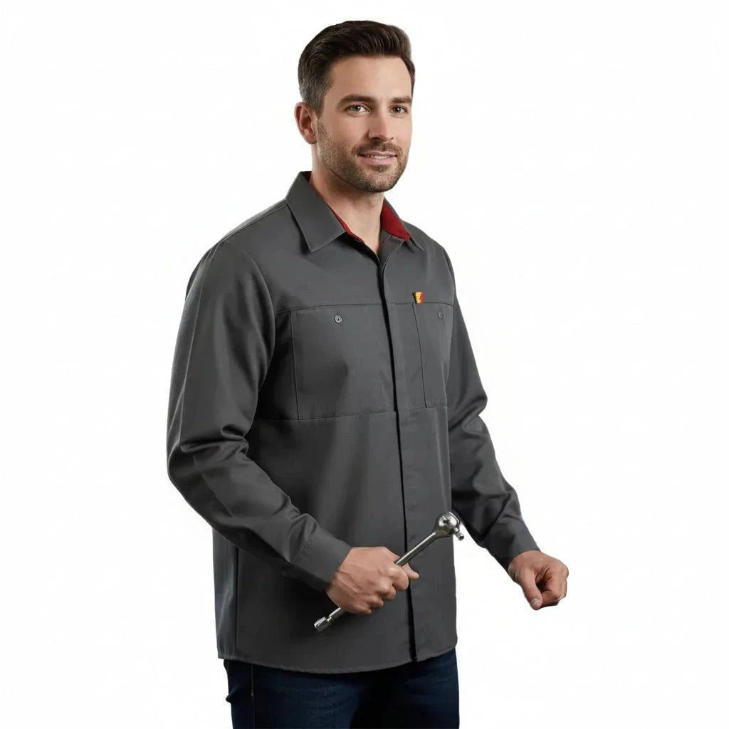 Red Kap Sy32 Camisa Manga Larga Mecánico Repelente Aceite #mlpos_30 | Color: BR - Negra con azul rey #color_br_-_negra_con_azul_rey #sku_sy32brrg2xl #sku_sy32brrgl #sku_sy32brrgm #sku_sy32brrgs #sku_sy32brrgxl