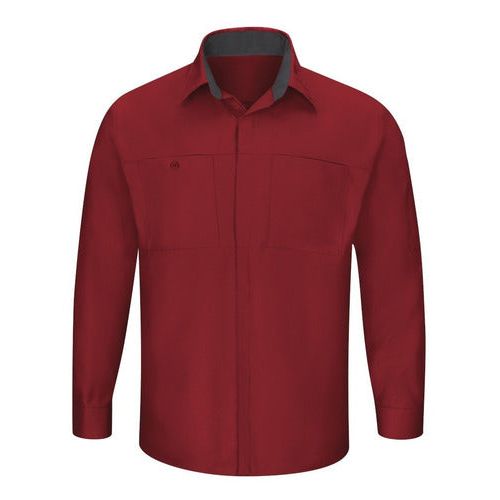 Red Kap Sy32 Camisa Manga Larga Mecánico Repelente Aceite #mlpos_52 | Color: FC - Roja con Gris Oxford #color_fc_-_roja_con_gris_oxford #sku_sy32fcrgl #sku_sy32fcrgm #sku_sy32fcrgs #sku_sy32fcrgxl #sku_sy32fcrgxxl