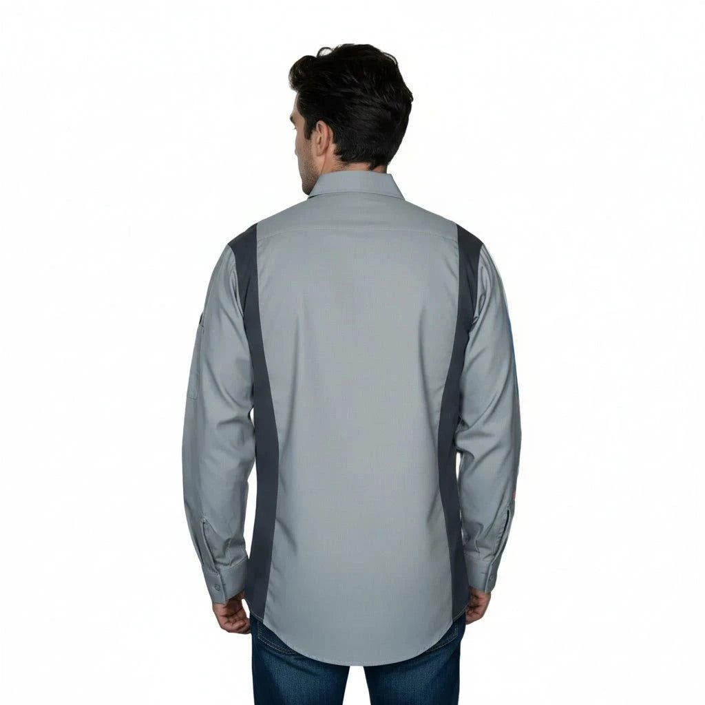 Red Kap Sy32 Camisa Manga Larga Mecánico Repelente Aceite #mlpos_41 | Color: GC - Gris con gris Oxford #color_gc_-_gris_con_gris_oxford #sku_sy32gcrg2xl #sku_sy32gcrgl #sku_sy32gcrgm #sku_sy32gcrgs #sku_sy32gcrgxl