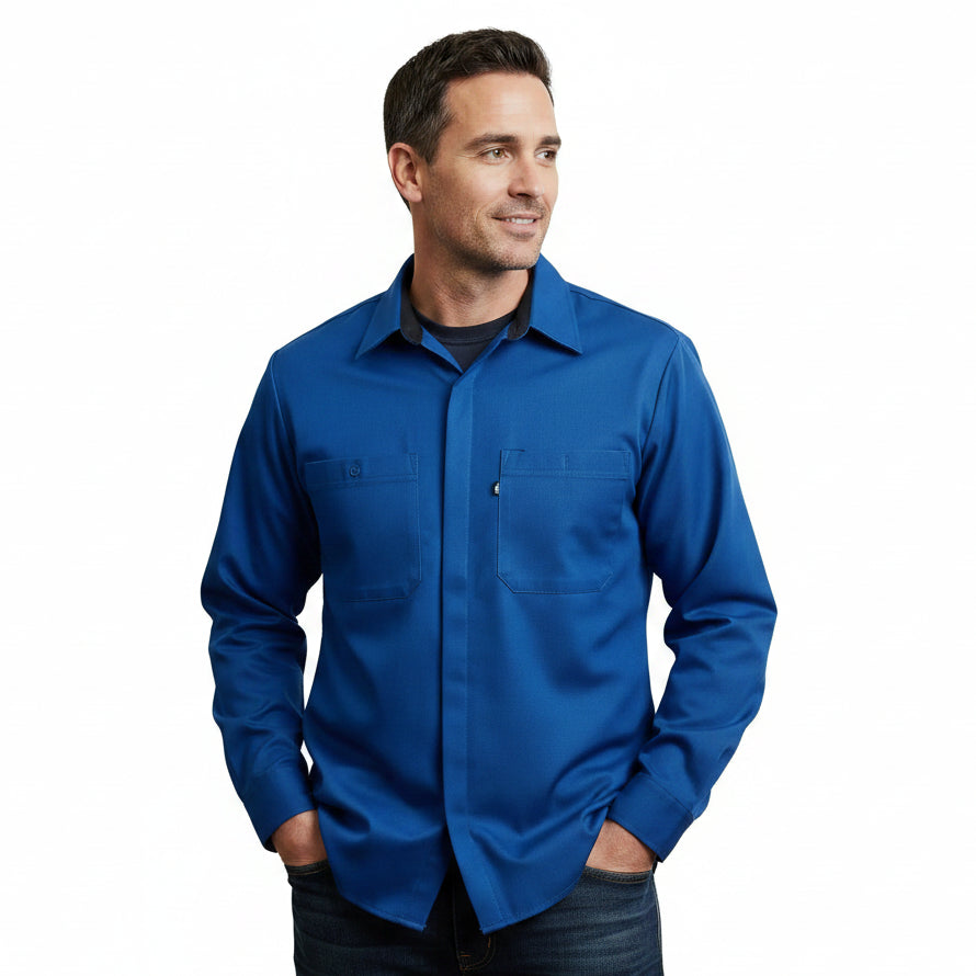 Red Kap Sy32 Camisa Manga Larga Mecánico Repelente Aceite #mlpos_62 | Color: RB - Azul Rey con Negro #color_rb_-_azul_rey_con_negro #sku_sy32rbrg2xl #sku_sy32rbrgl #sku_sy32rbrgm #sku_sy32rbrgs #sku_sy32rbrgxl