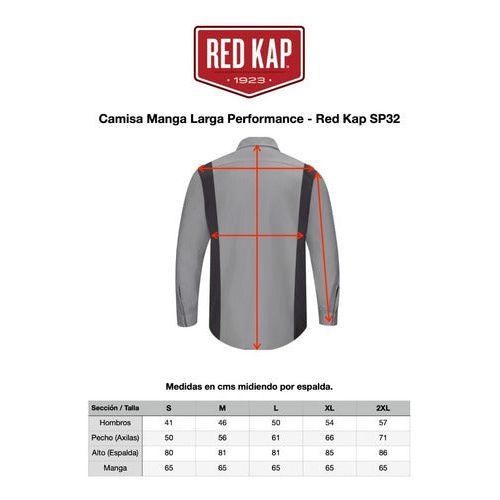 Red Kap Sy32 Camisa Manga Larga Mecánico Repelente Aceite - Garufa Jeans