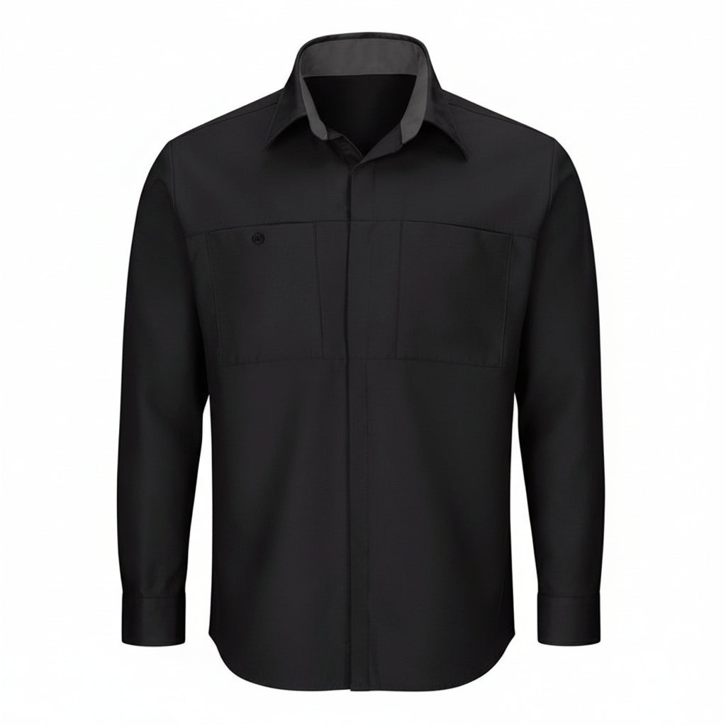 Red Kap Sy32 Camisa Manga Larga Mecánico Repelente Aceite #mlpos_12 | Color: BC - Negra con Gris #color_bc_-_negra_con_gris #sku_sy32bcrg2xl #sku_sy32bcrgl #sku_sy32bcrgm #sku_sy32bcrgs #sku_sy32bcrgxl